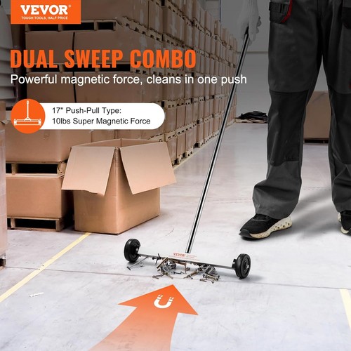 VEVOR Magnetic Sweeper with Wheels, 17inch Mini Magnetic Sweeper - Picture 5 of 6