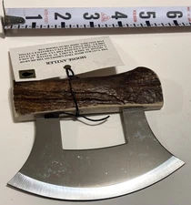 Alaska Eskimo Custom Ulu Knife With Moose Antler Handle S25