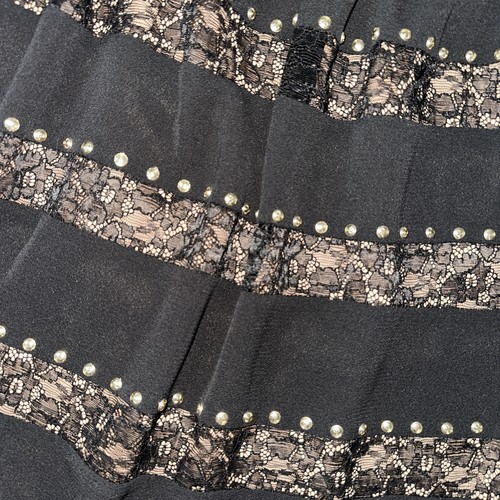Michael Kors Petticoat Rock Damen 0 schwarz gold Nieten Spitze gefüttert Whimsigoth - Bild 7 von 7