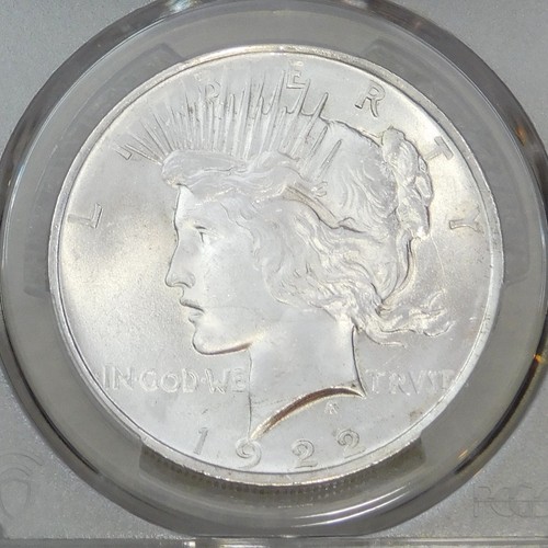 1922 Peace Silver Dollar PCGS MS65 Frosty White Just Graded New Holder #L228M - Picture 2 of 4