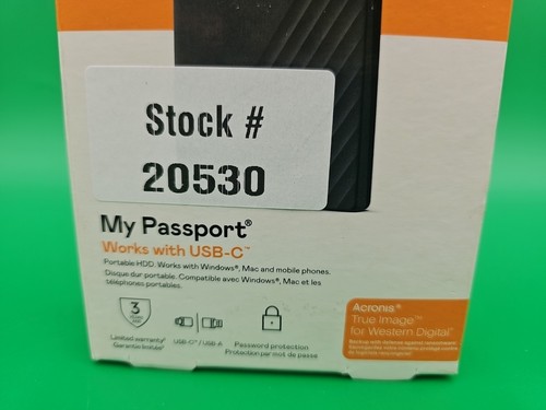 WD 2TB My Passport USB C Portable External Hard Drive WDBWML0020BGY-WESN Grey - Picture 7 of 7