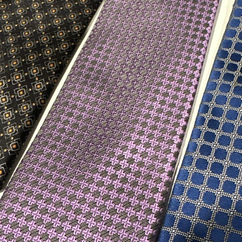 ERMENEGILDO ZEGNA 100% Silk Lot of 3 Geometric Ties. Couture, Made in Italy - Picture 3 of 11
