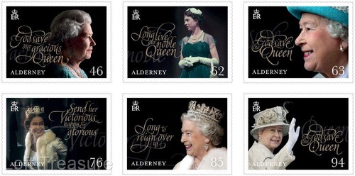 Estampillas de Alderney: "Coronación de la Reina Isabel II - 65 años" Pres Pack 2018 - Imagen 2 de 6