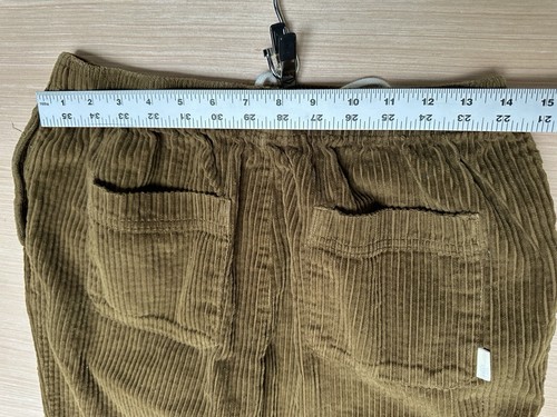 UO Urban Outfitters Elastic Waist Cordouroy Pants Wide Size M Loose Skater Brown - Picture 9 of 9