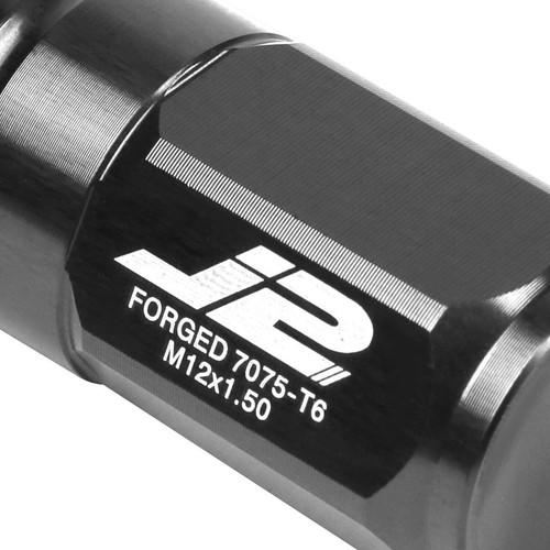 J2 Engineering 7075 Aluminum Black M12 x 1.5 20Pcs L: 50mm Close End Lug Nut ... - Picture 3 of 7
