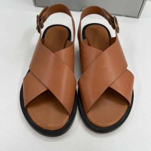 Everlane The City Crossover Sandals size 8 Desert Tan Leather Ankle Strap Buckle - Picture 10 of 11