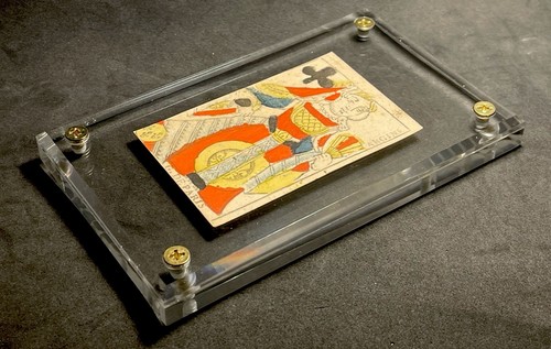 c1708 Historical Queen Woodblock Antique Playing Card Ink Scripted Secondary Use - Picture 21 of 21