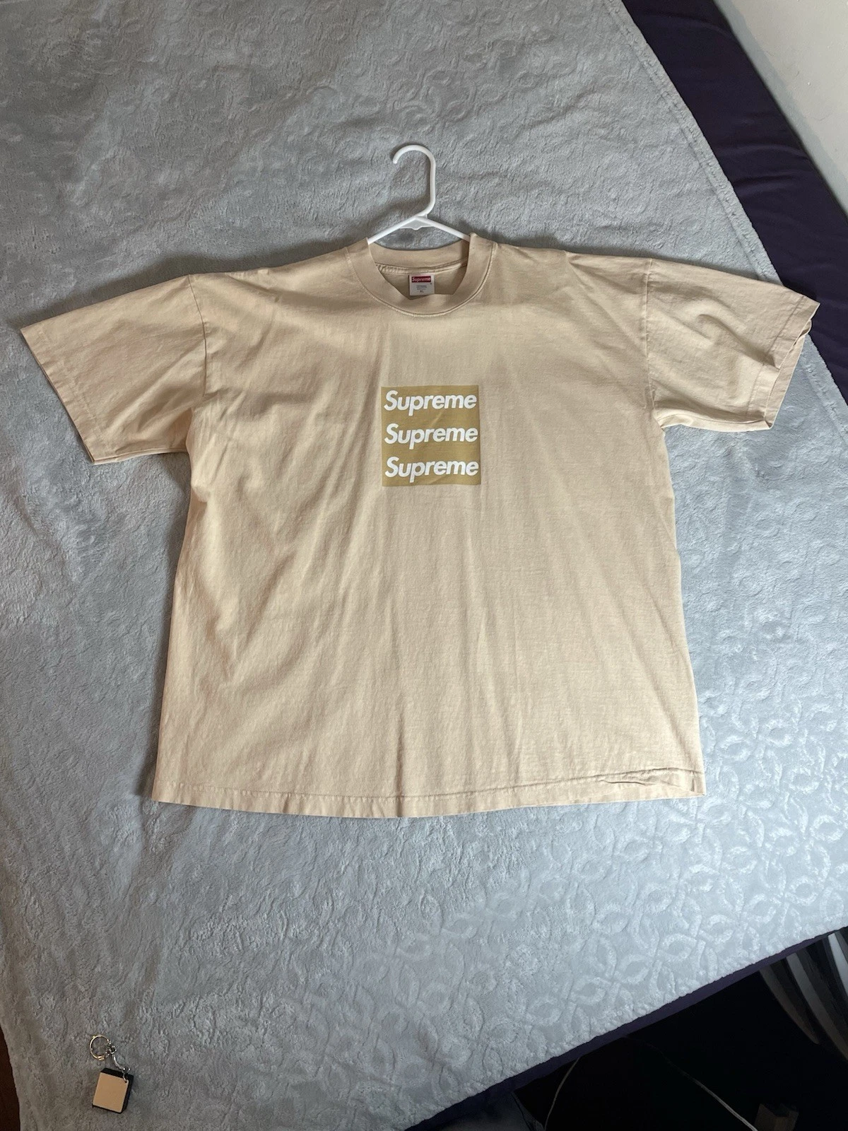 T shirt Supreme Asspizza triple boîte logo marron XL 