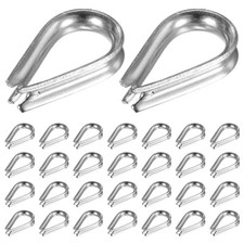 30-Pack Wire Rope Thimbles, M2 Stainless Steel 2mm Rope Thimble Rigging