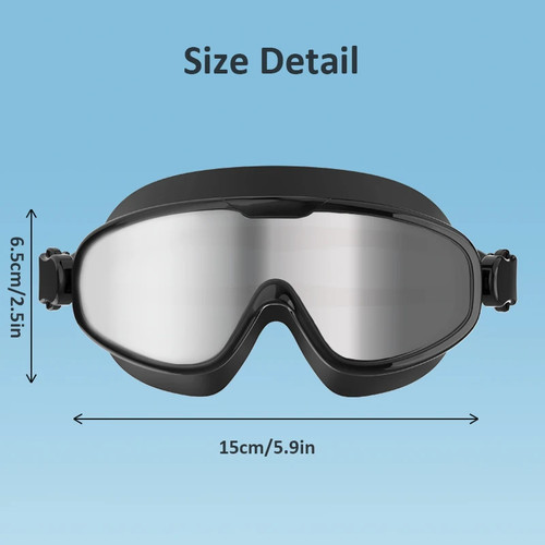 Large Frame Swimming Goggles Anti-Fog Waterproof Men Women Pool Beach Silicone - Bild 6 von 18