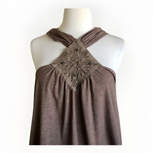 Womens Brown Y2K Halter Top Size Large/XL - Picture 2 of 6