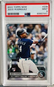 2022 Topps Now - Julio Rodriguez #228 /2104 (RC) Mariners PSA Mint 9🔥