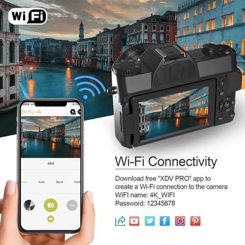 4K 56MP Digital Camera for Photography NIKICAM Vlogging Camera for YouTube wi... - Bild 3 von 7