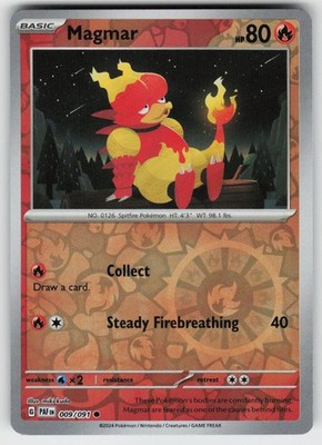 Magmar Reverse Holo SV: Paldean Fates Common 009/091 NM