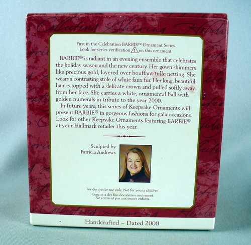 2000 HALLMARK KEEPSAKE CHRISTMAS ORNAMENT IOB CELEBRATION BARBIE #1 - Picture 5 of 7