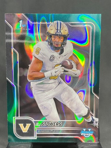 2025 Bowman Chrome U Football 1st Bowman Eli Stowers Vanderbelt #191 Green Lava - Picture 1 of 2