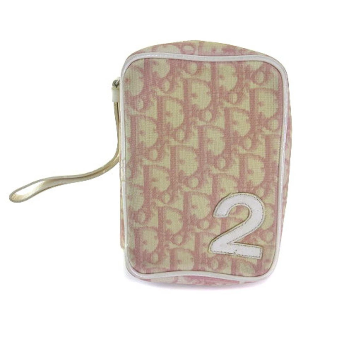 Pochette trotteur Dior Christian PVC fermeture éclair ronde rose occasion 82d6fffb8ad234b4cdbb6f33