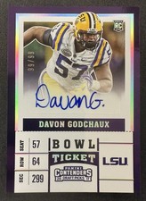 2017 Panini Contenders Draft Picks Davon Godchaux Bowl Ticket 99/99 Auto RC 🔥