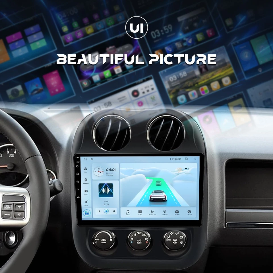 For Jeep Compass Patriot 2010-2016 Android CarPlay Car Stereo Radio GPS WiFi Foto 4 de 4