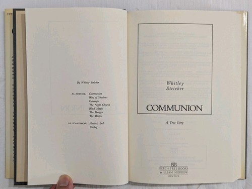 Whitley Strieber Communion A True Story First Edition First Print 1987 Hardcover - Imagen 11 de 18