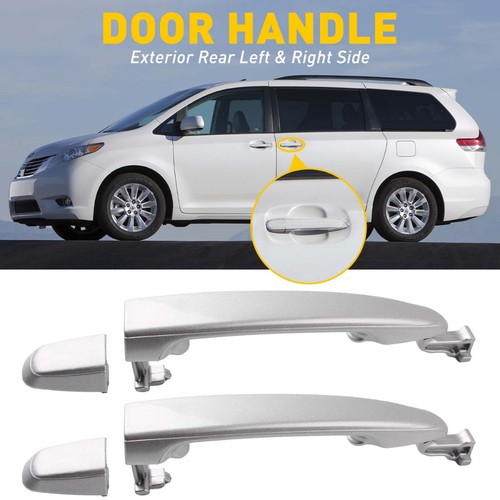 Manija de puerta exterior trasera derecha/derecha plateada 69213-08020 X2 Fit 2004-10 Toyota Sienna - Imagen 9 de 11