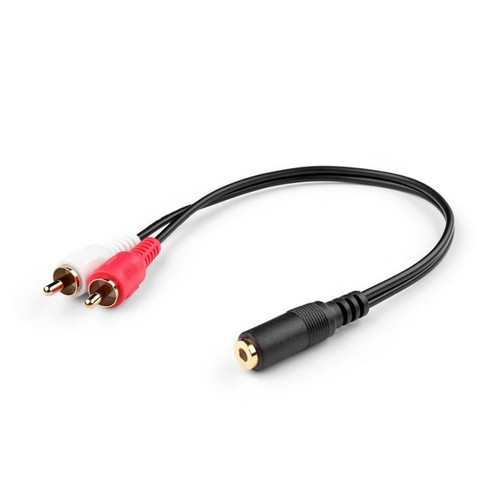 3.5mm 1/8" Female Mini Jack To 2 Male RCA Plug Adapter Convertor Audio Y Cable - Picture 1 of 7