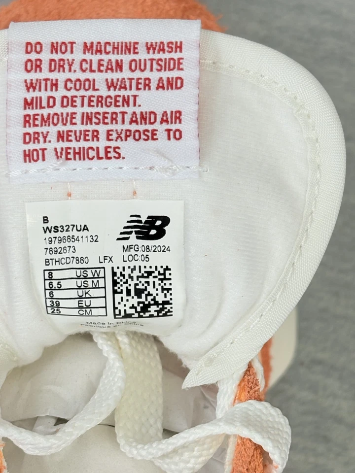 Tênis New Balance 327 Feminino 8 M Laranja Marrom Conforto para Caminhada Estilo de Vida - Imagem 3 de 4