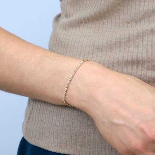 10k Yellow Gold 2mm Diamond Cut Rope Chain Italian Bracelet Lobster Clasp 8" - 第 10/12 張圖片