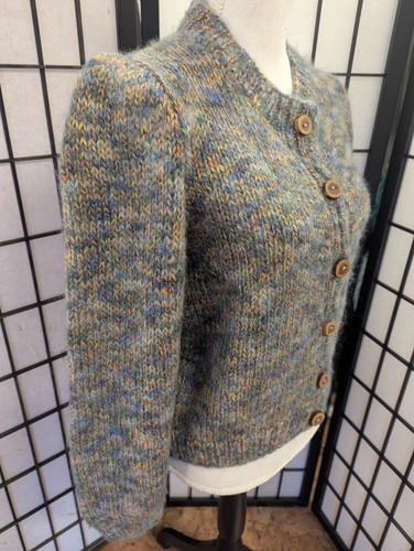 Vintage Sweater Handmade Knitted Cardigan Wool blend S M Pit:20in cottagecore - Picture 2 of 13