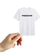Charlie Kirk FREEDOM White T Shirt Sticker Patriotic Sticker Laptop Decal