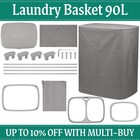 90L Laundry Basket with 2 Removable Bags, Large Foldable Clothes Hamper Storage