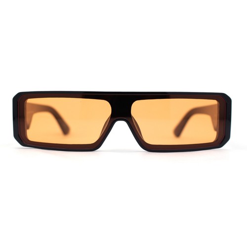 Gafas de sol de plástico rectangulares cuadradas escudo futurista estrecho con techo plano - Imagen 11 de 17