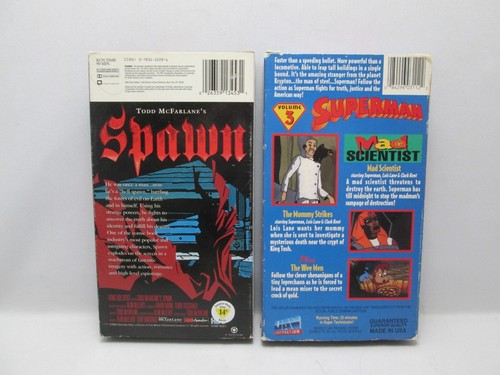 VHS Lot of 4 Animation Movies / Cartoons - Spawn, Superman, Spiderman, The Hulk - Picture 3 of 14