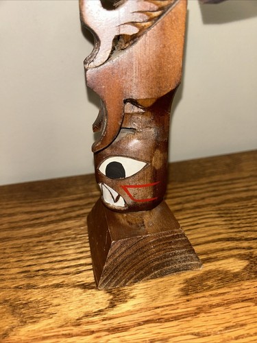 Northwest Coast Totem Pole 11.25” Hand Carved Thunderbird Kelly Moses Tulalip - Picture 12 of 16