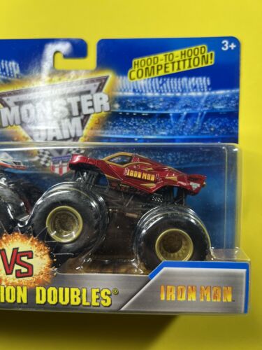 Hot Wheels Captain America vs Ironman Demolition Doubles Monster Jam Trucks New - Picture 3 of 7