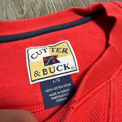 Vintage 90s Cutter and Buck red crewneck sweatshirt golf large  - Picture 3 of 8