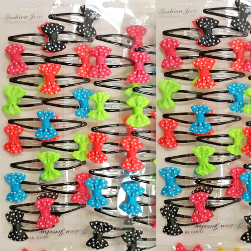 60 pcs Hair Bows Band Boutique Polka Dots Snap Clip Pin Ribbon Girl Baby Kid lot - Picture 2 of 3