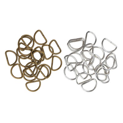 and buckles Metal Dee Rings unwelded silver 38x25mm for straps