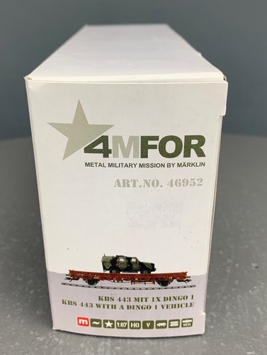 Märklin 4MFOR German Army (BW) 46952 KBS 443 Flat Car w/Dingo Armored LZ HO2355 - Picture 9 of 13