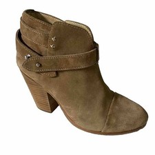 Rag Bone Harrow Ankle Bootie Boot Block Heel Beige Tan Suede Round Toe 35 5