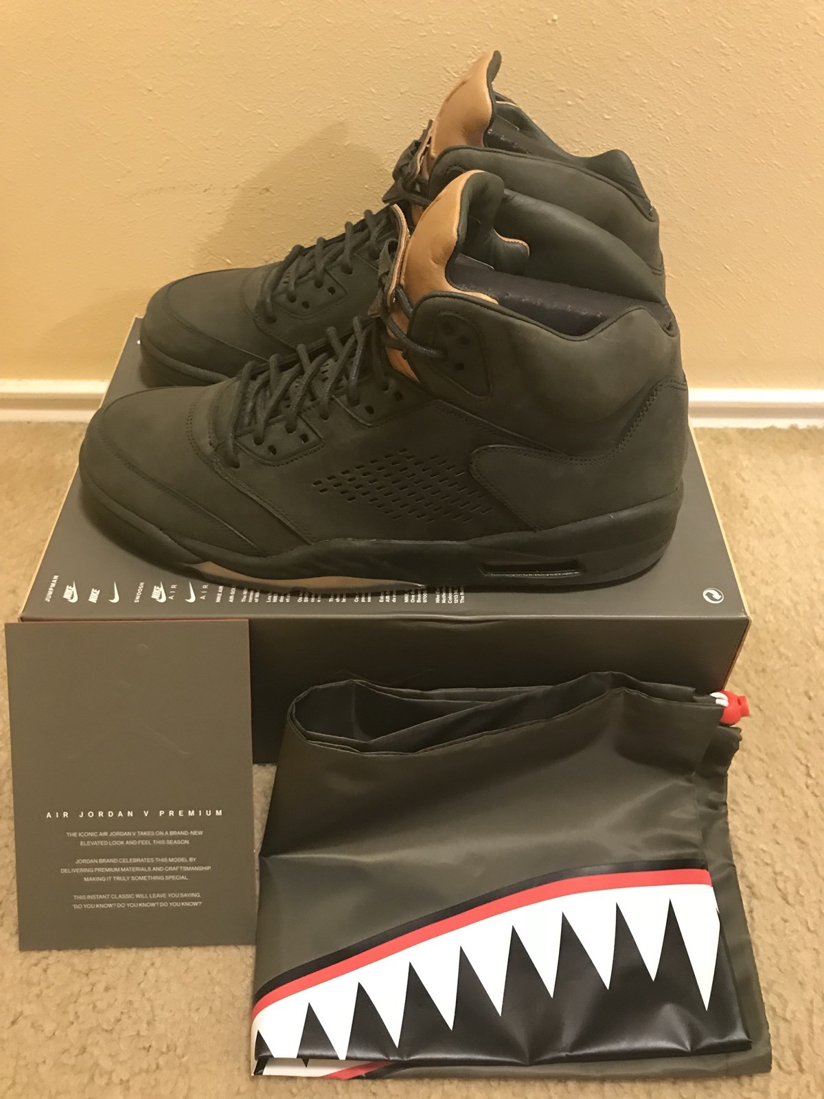 Nike Air Jordan Retro 5 V Take Flight Premium Men's Sz 14 Sequoia 881432 305 Nike Air Jordan Retro 5 V Take Flight Premium Men's Sz 14 Sequoia 881432 305