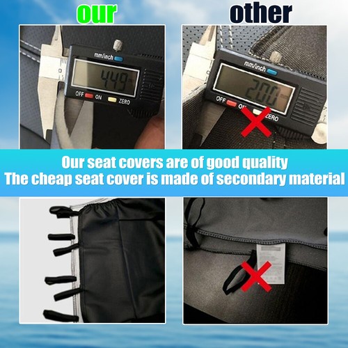 Car 5 Seat Covers Full Set Waterproof Leather Universal for Auto Sedan SUV Truck - Picture 11 of 14