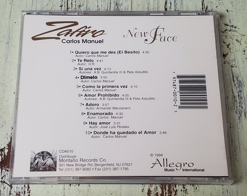 VG Carlos Manuel Zafiro – New Face (1994) Allegro Music - CDA-010 CD, US - Picture 3 of 3