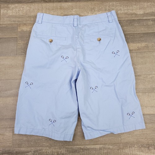 Vineyard Vines Shorts Boys 18 Blue Embroidered Lacrosse Casual Preppy Cotton - Picture 4 of 12