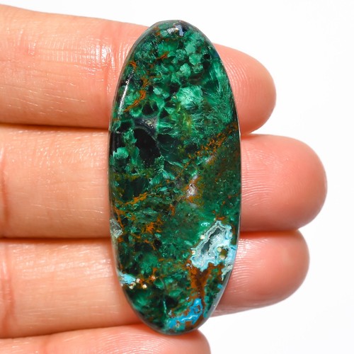 Natural Malachite Artisan Necklace Supply Oval Cabochon 36.50 Cts 43X18X4