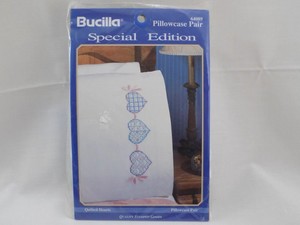 NEW-BUCILLA-SPECIAL-EDITION-QUILTED-HEARTS-PILLOWCASE-PAIR-KIT-64089-SS06