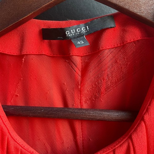 Gucci Red Pleated Knee-Length Authentic Designer Dress Women’s Size 42/L - Picture 3 of 7