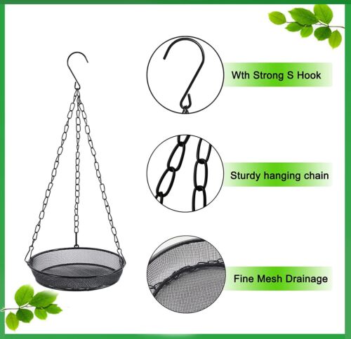 2-Pack Hanging Bird Feeders for Garden & Outdoors Metal Mesh - Picture 3 of 7