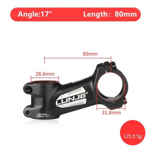 Vástago de bicicleta ultraligero 10/17/25/35 grados MTB potencia de bicicleta de carretera 31,8 mm 60-110 mm - Imagen 33 de 48