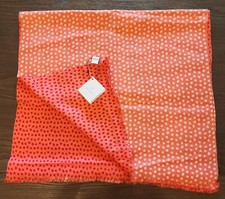 Vera Bradley Reversible Scarf Coral Meadow NWT Acrylic Poka Dot Orange White